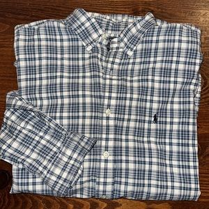 Ralph Lauren Sport blue plaid 100% cotton size XL shirt